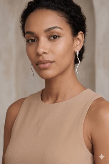 Cubic Zirconia Radiance Wave Statement Earring
