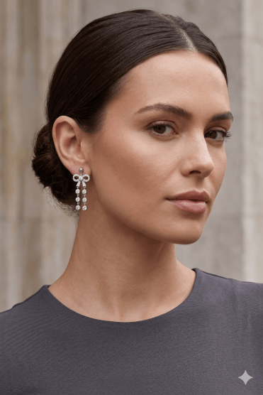 Dazzle Bow Radiance Cubic Zirconia Drop Earring