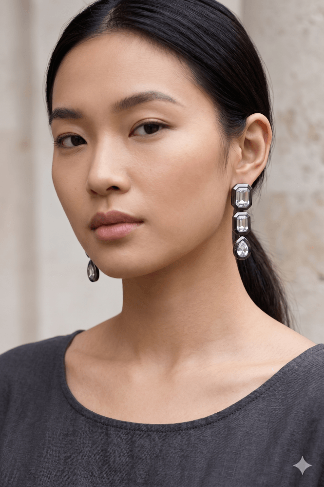 Majique London Dazzle Drop Acrylic Sparkle Earring