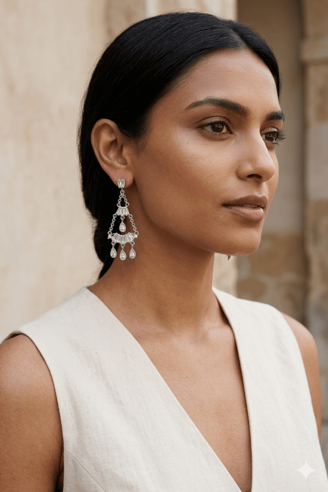 Majique London DazzleSphere Radiant Drop Elegance Earrings
