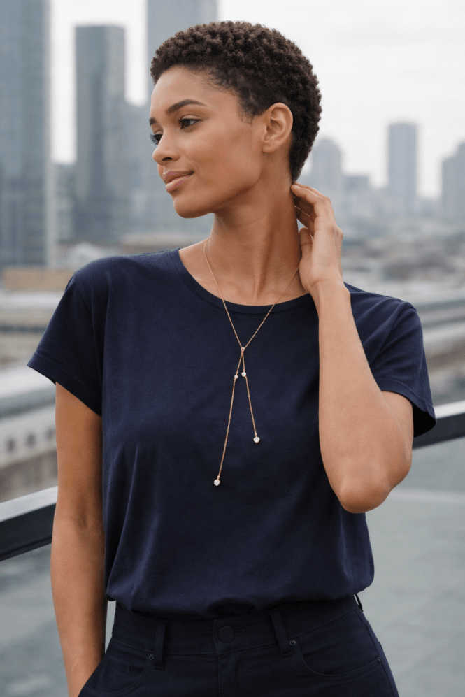 Majique London Dazzling Crystal Cascade Long Chain Necklace