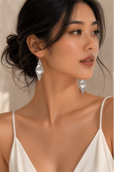 Diamond Drop Fish Hook Earrings