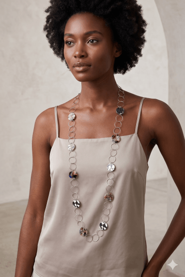 Disc Hoop Resin Pendant Necklace