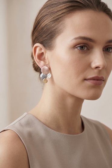 Disco Chic Multi Disc Stud Earring