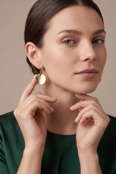 Drop Disc Fish Hook Earring