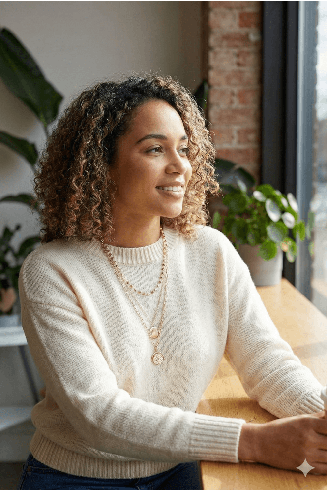 Majique London Dual Fusion Hammered Disc Drop Necklace