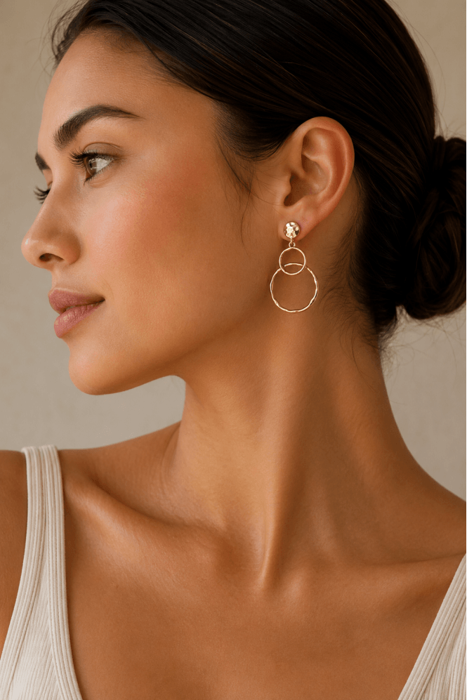 Majique London Dual Hoop Dangle Earring