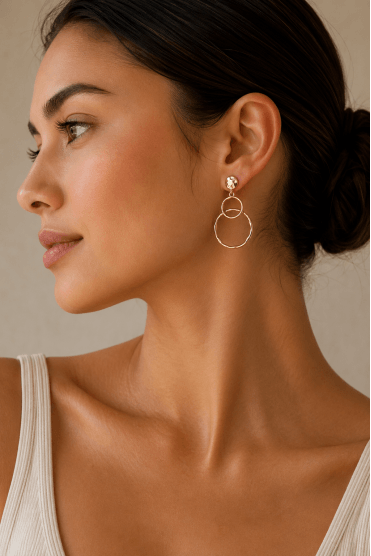 Dual Hoop Dangle Earring