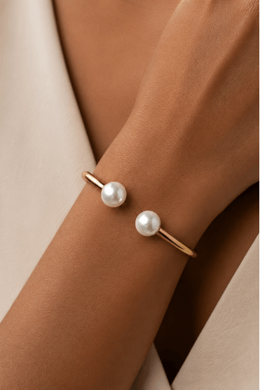 Dual Pearl Glam Cuff