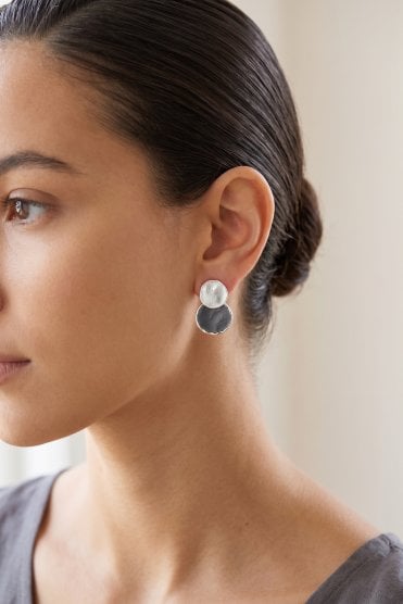 Dual Ring Glam Stud Earring
