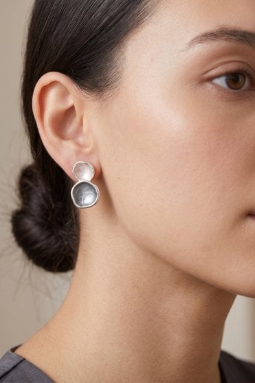 Dual Ring Glam Stud Earring