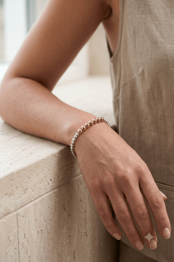 Majique London Dual-Tone Bead Luxe Bracelet