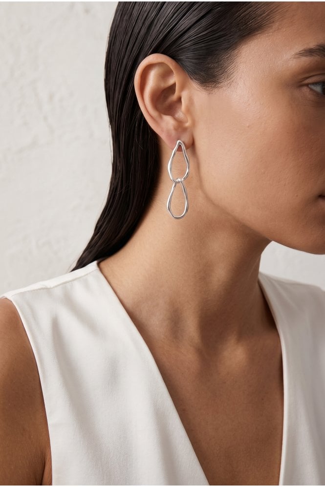Majique London Duo Cascade Chic Drop Elegance Earrings