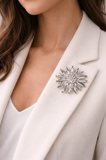 Edgy Sparkle Diamante Brooch