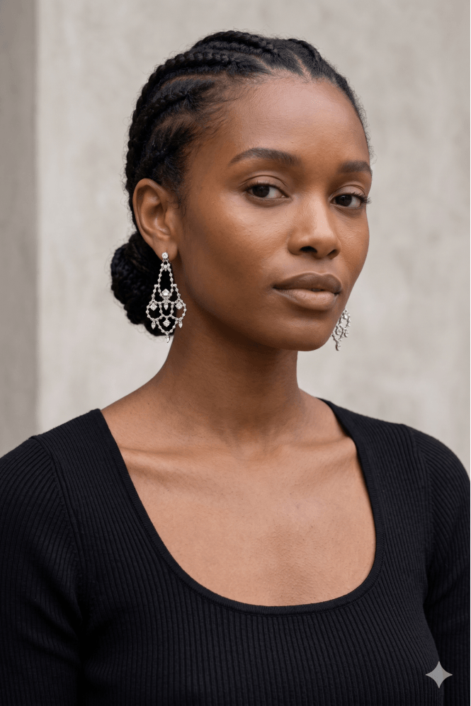 Majique London Elegant Antique Gold Crystal Chandelier Earrings