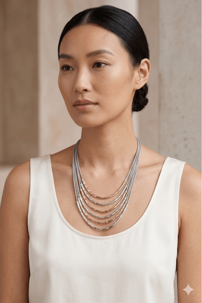 Majique London Elegant Beaded Cord Necklace