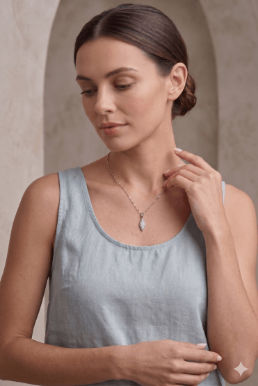 Ethereal Fusion Chain Necklace With Crystal Prism Pendant