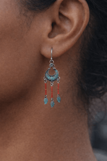 Evergreen Leaf Drop Earring