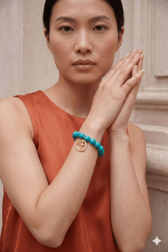 Majique London Faithful Cross Charm Bracelet