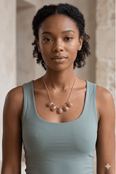 Five Drop Worn Gold Chain Necklace