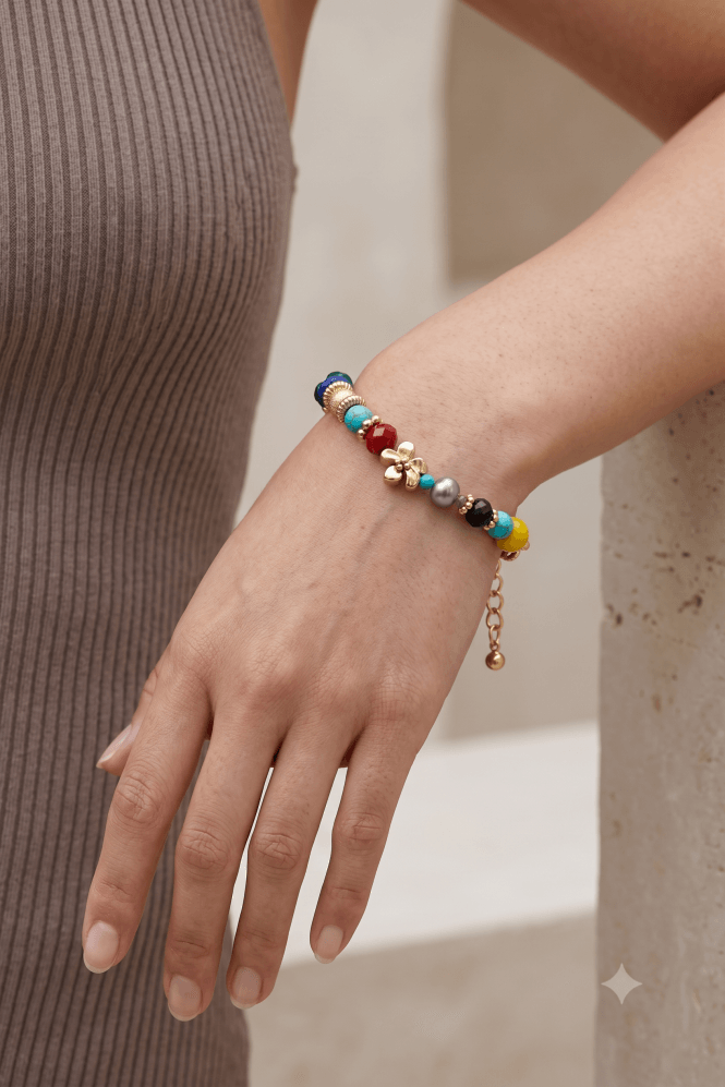Majique London Floral Bloom Link Bracelet