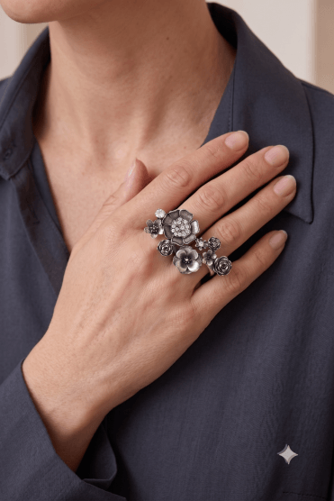 Floral Fusion Crystal Ring