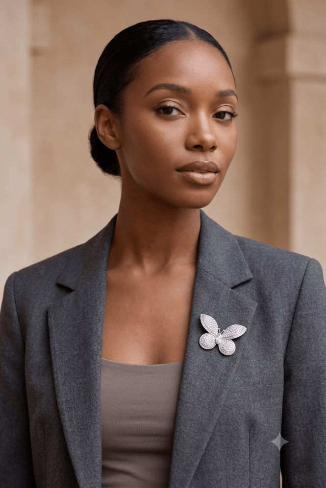 Majique London Fluttering Crystal Butterfly Brooch