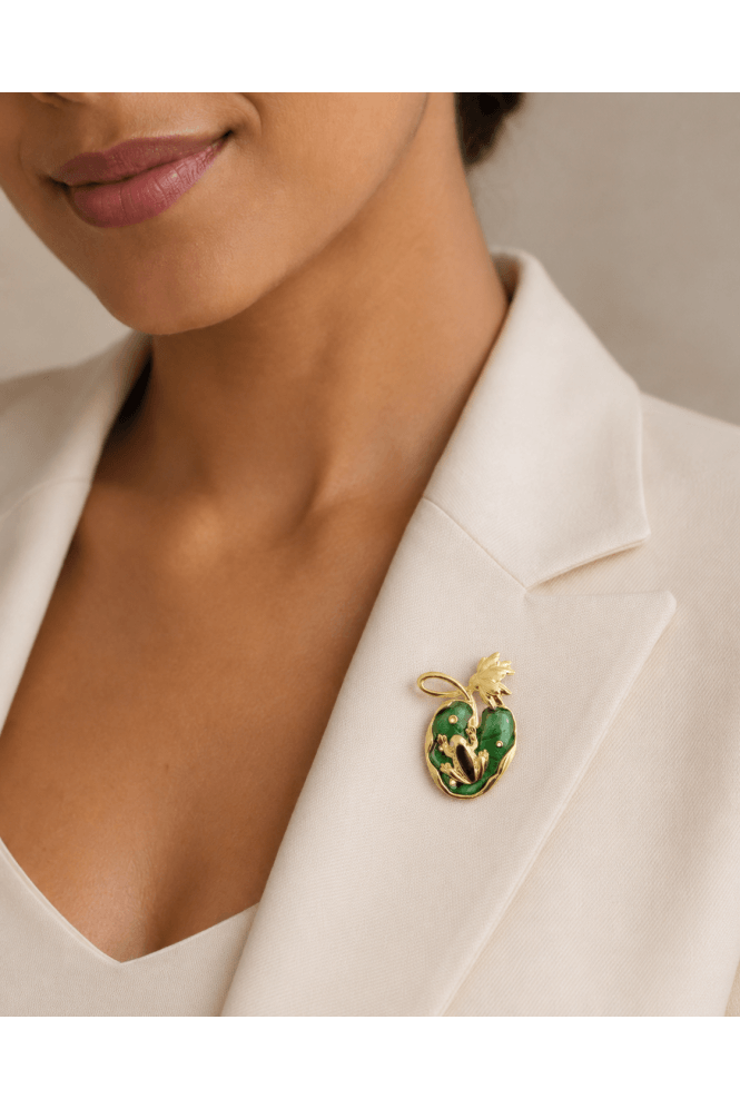 Majique London Frog Bloom Brooch