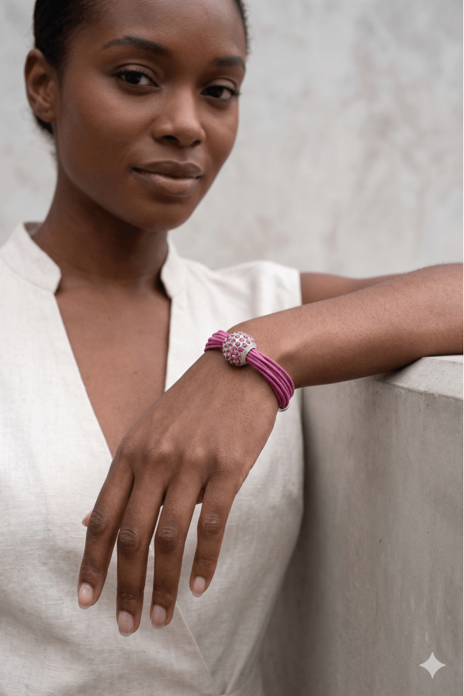 Majique London Fuchsia Spark Cord Bracelet