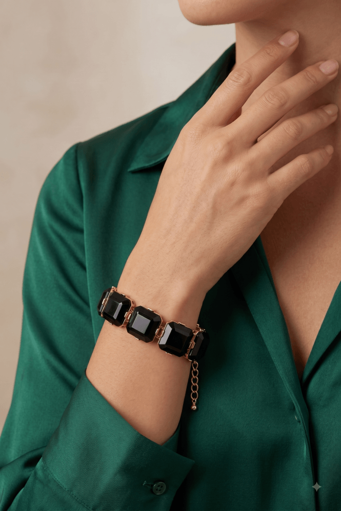 Majique London Geo Chic Acrylic Stone Bracelet