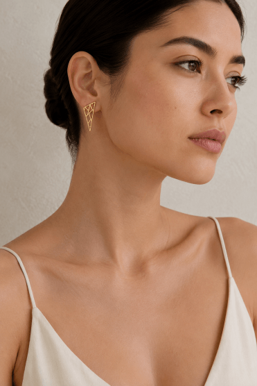 Geo Triangle Stud Earring