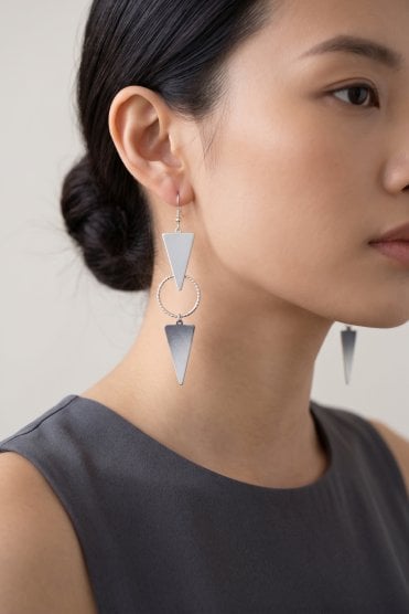 Geometric Drop Fish Hook Earrings