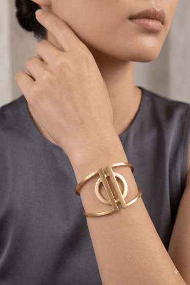 Geometric Luxe Hinged Bangle