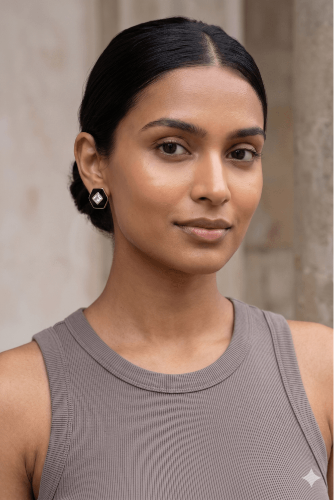 Majique London Geometric Octagon Clip On Earring