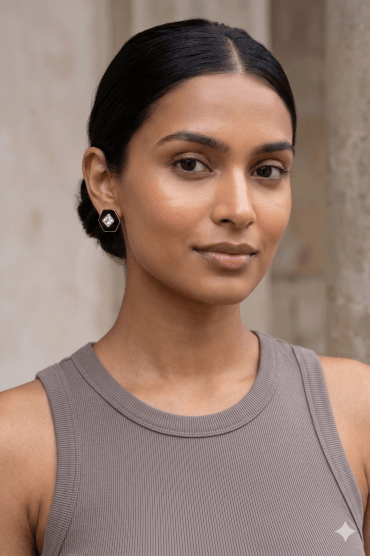 Geometric Octagon Clip On Earring