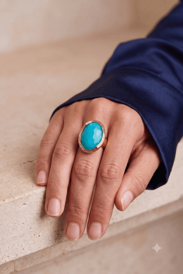 Gilded Epoxy Oval Ring