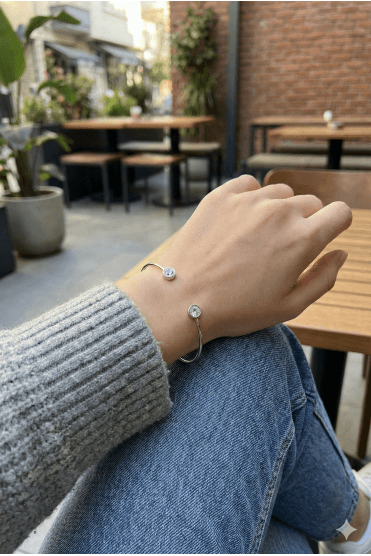 Glam Sparkle Cubic Zirconia Cuff Bangle