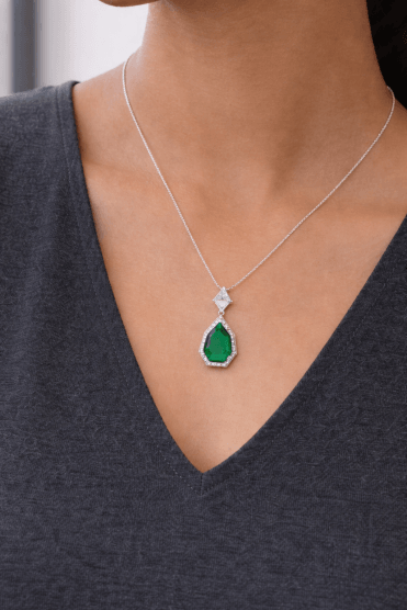 Glam Sparkle Silver Necklace with Cubic Zirconia Pendant