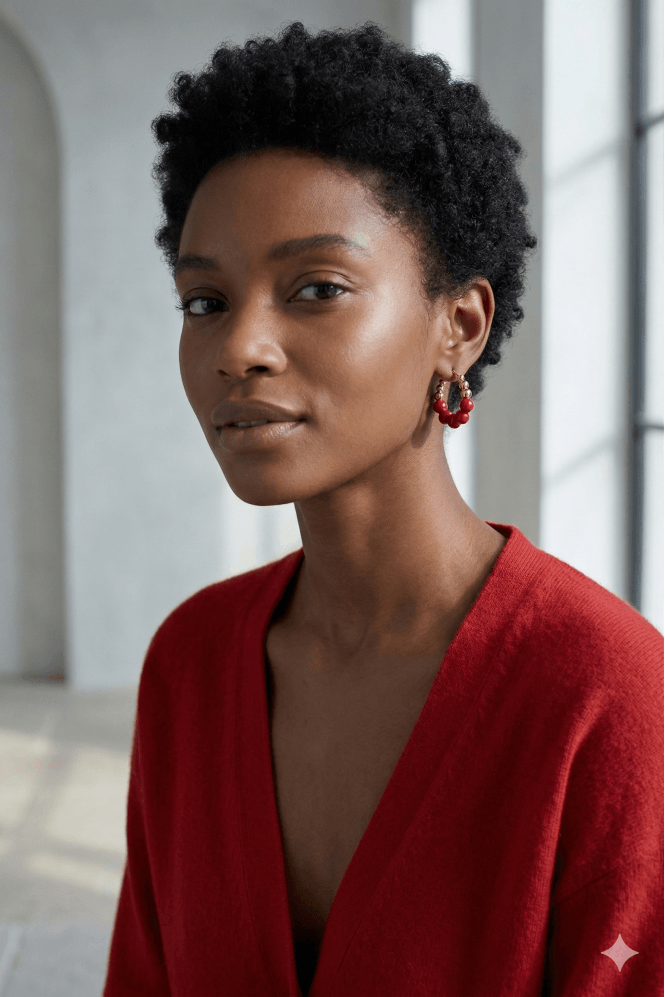 Majique London Glam Sphere Fusion Elegance Hinge Earring With Enamel Accent