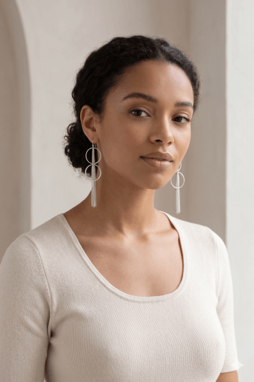 Gleam Chain Round Drop Earring