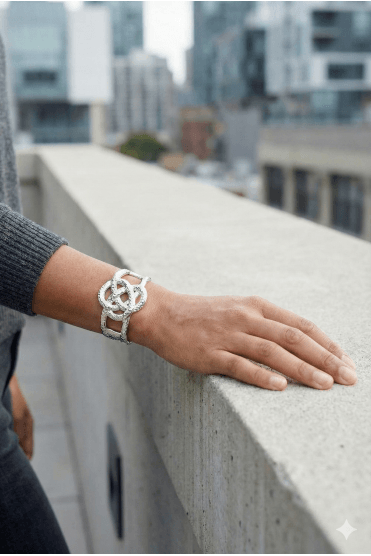 Gleaming Silver Hammered Hinged Bangle