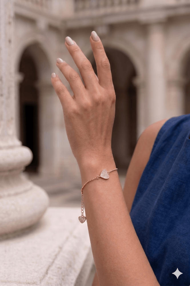 Majique London Glimmering Heart Crystal Bracelet