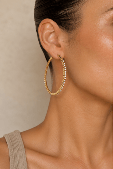 Glitz Curve Hoop Earring