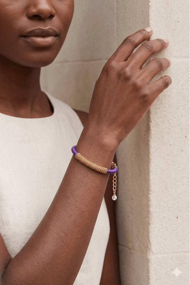 Majique London Gold Chain Luxe Cord Bracelet