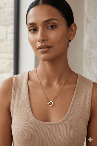 Gold Double Heart Necklace