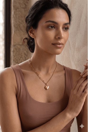 Gold Heart Lock Necklace