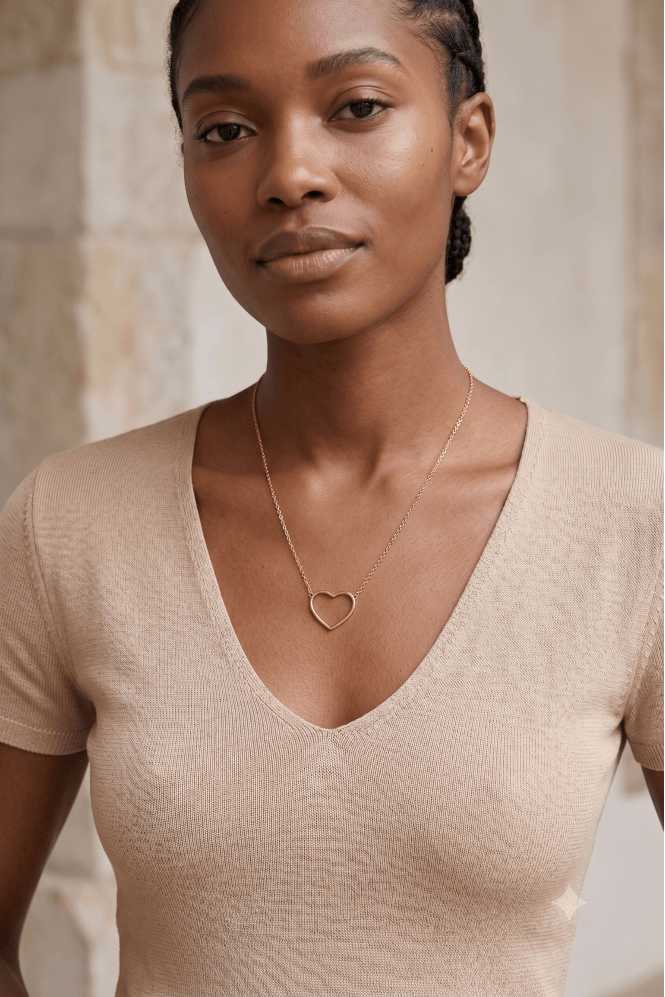 Majique London Gold Open Heart Necklace