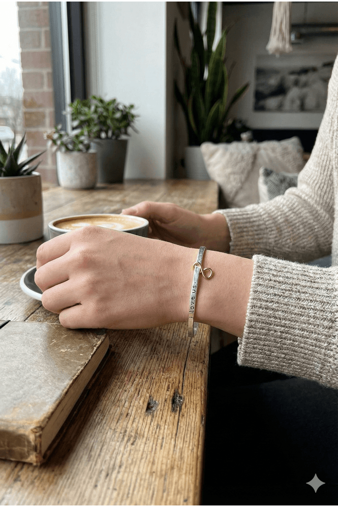 Majique London Gold & Silver Infinity Love Bangle
