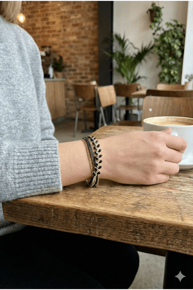 Majique London Gold Tone Multi Row Magnetic Bracelet