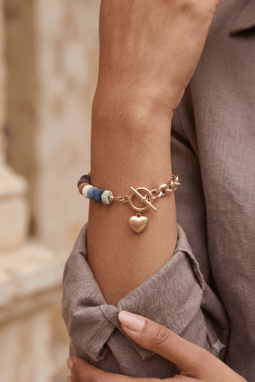 Golden Heart Charm Bracelet
